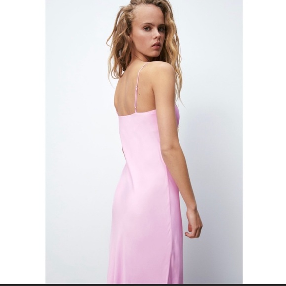 Zara blush satin slip dress - Picture 15 of 16